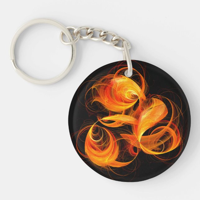 Abstrakte Feuerball-Kunst Schlüsselanhänger (Vorderseite)