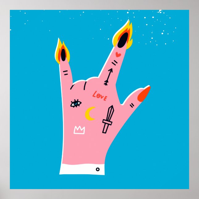 Abstrakte Feuerfinger Poster (Vorne)