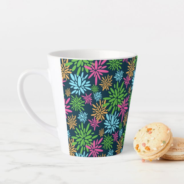 Abstrakte Feuerwerkskörper-Blume Latte Tasse (Beispiel)