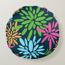 Abstrakte Feuerwerkskörper Blume Rundkissen Rundes Kissen