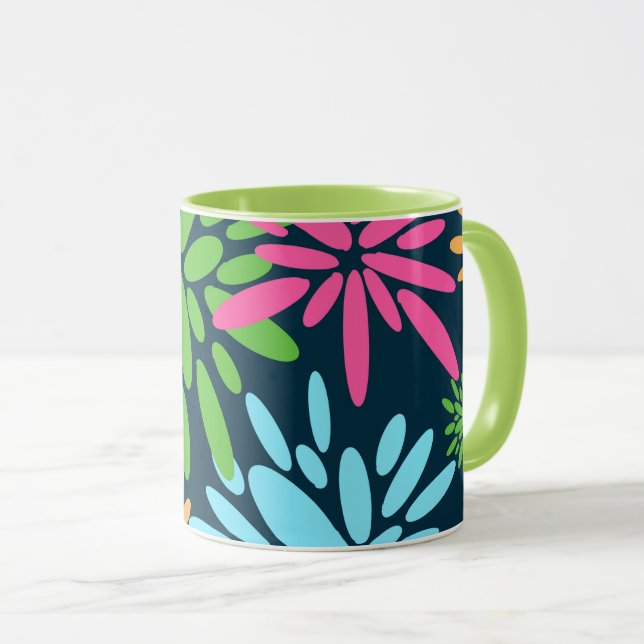 Abstrakte Feuerwerkskörper-Blume Tasse (VorderseiteRechts)