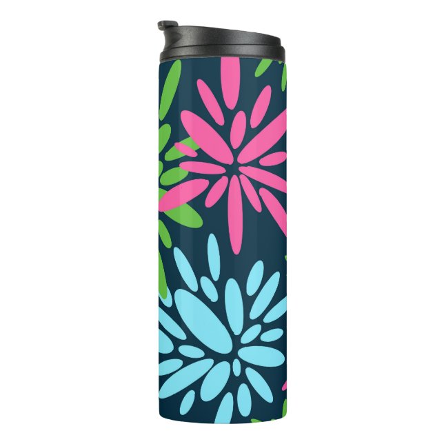 Abstrakte Feuerwerkskörper Blume Tumbler Thermosbecher (Nach rechts gedreht)