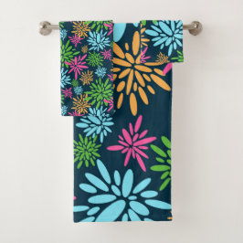 Abstrakte Feuerwerkskörper Blumen Handtuch Badhandtuch Set