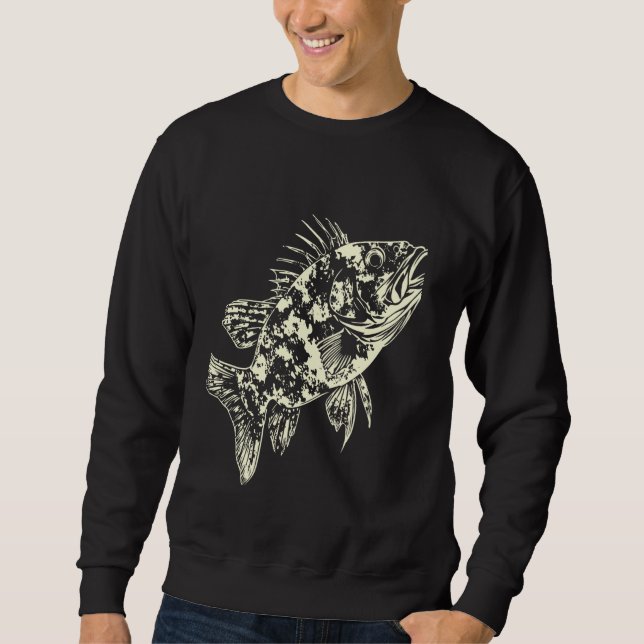Abstrakte Fischillustration Fischerei Kunst Sweatshirt (Vorderseite)