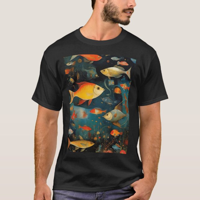 Abstrakte Fischkunst T-Shirt (Vorderseite)