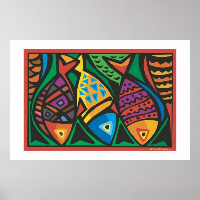 Abstrakte Fischkunstgestaltung Poster (Vorne)