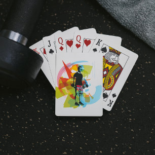Abstrakte Fitness Kunst der Menschheit Spielkarten