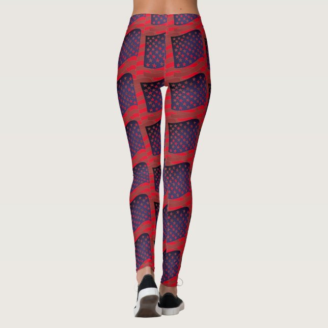Abstrakte Flag Patriotic Fun Lady Leggings (Rückseite)