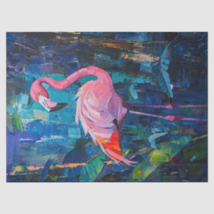 Abstrakte Flamingo-Malerei Dekoupage Seidenpapier