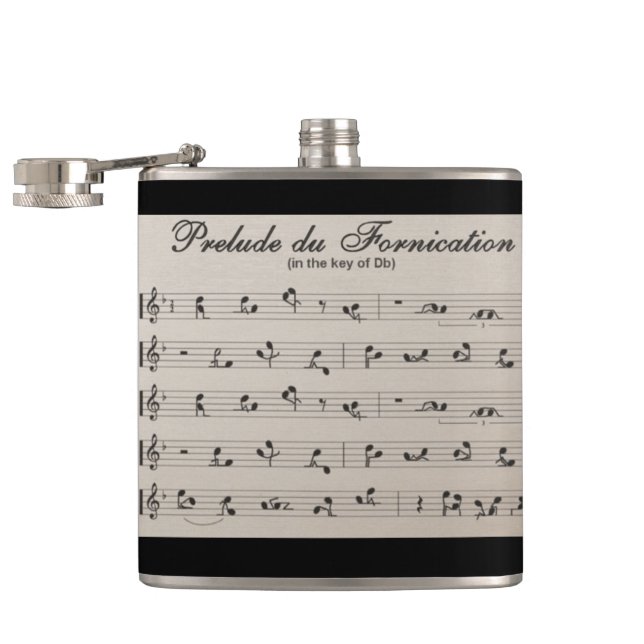 Abstrakte Flasche eingewickelt im Vinyl Flachmann (Geöffnet)