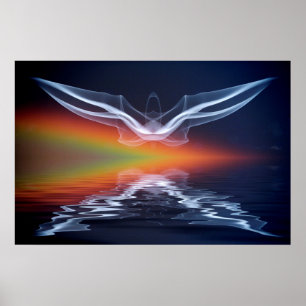 Abstrakte Fledermaus-Silhouette Poster