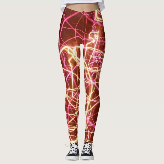Abstrakte Fließbänder Leggings (Vorderseite)