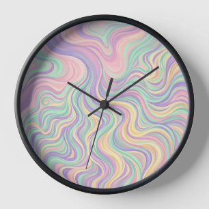 Abstrakte fließende Fluss-Pastell-Kunst-Uhren Uhr