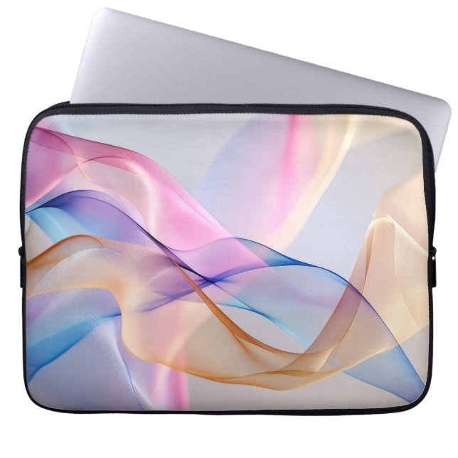 Abstrakte Fließmenge an Pastell Laptopschutzhülle (Vorderseite)