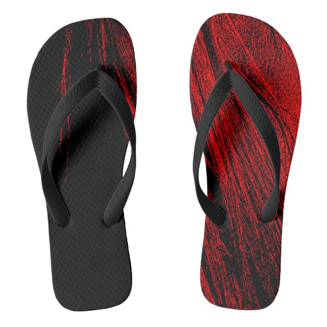 Abstrakte Flip Flops von Red Black Horse Mane (Fußbett)