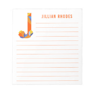 Abstrakte Flora Alphabet Linde Notizblock