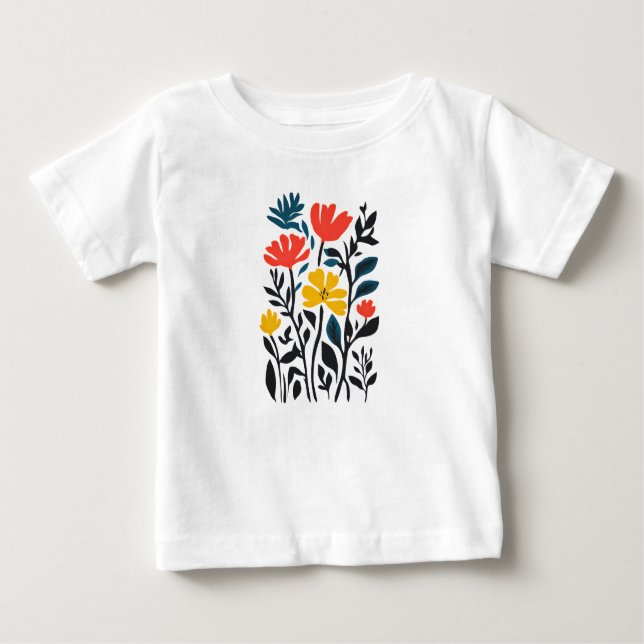 Abstrakte Flora, moderne Blumenart Baby T - Shirt (Vorderseite)