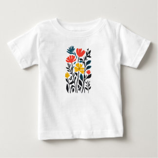 Abstrakte Flora, moderne Blumenkunst Baby T-shirt