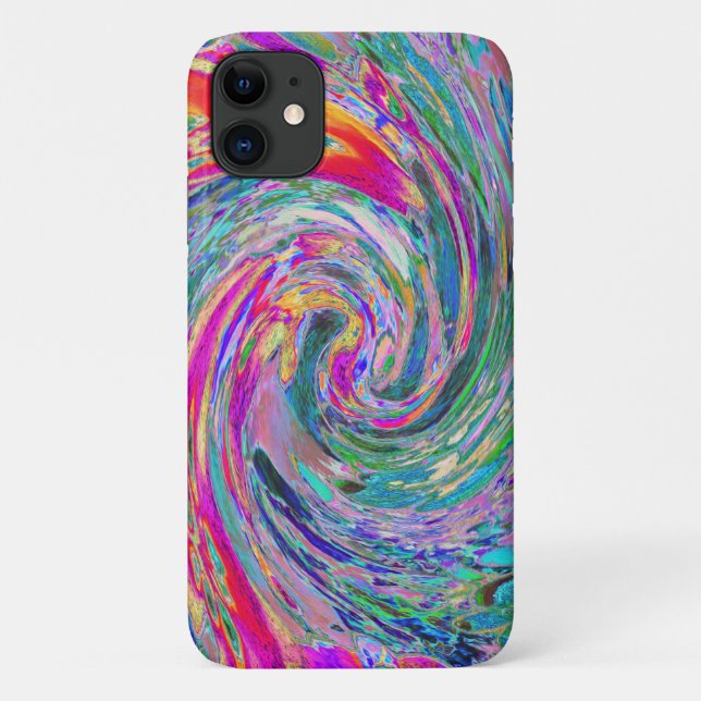 Abstrakte floral Psychedelische Regenbogenwellen Case-Mate iPhone Hülle (Rückseite)