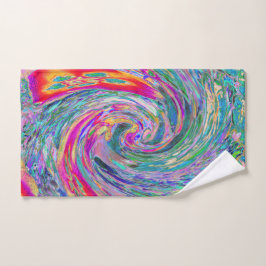 Abstrakte floral Psychedelische Regenbogenwellen Handtuch