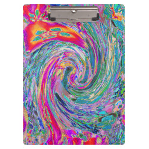 Abstrakte floral Psychedelische Regenbogenwellen Klemmbrett