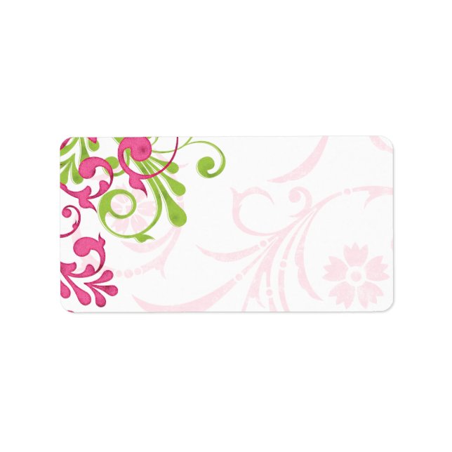 Abstrakte Floral Wedding Blank Address Mailing Adressaufkleber (Vorne)