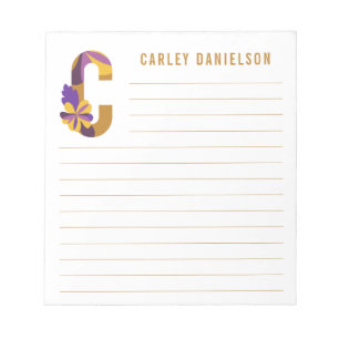 Abstrakte florale Alphabet Linde Notizblock