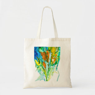 Abstrakte florale Aquarellkunst Tragetasche