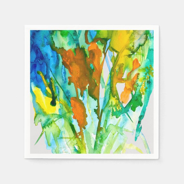 Abstrakte florale Blume Serviette (Vorderseite)