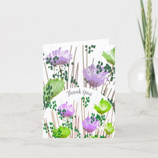 Abstrakte florale Botanische Dankeschön-Karte Dankeskarte