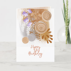 Abstrakte Florale Glückwunschkarte zum Geburtstag Dankeskarte