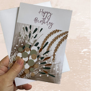 Abstrakte Florale Glückwunschkarte zum Geburtstag Dankeskarte
