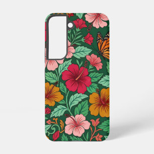 Abstrakte florale Hibiskus-Schmetterling Samsung-H Samsung Galaxy Hülle