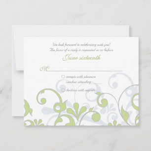 Abstrakte Florale Hochzeits-Antwortkarte RSVP Karte