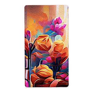 Abstrakte florale Kunst Orange Red Blue Blumen