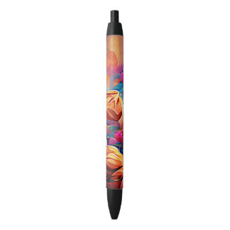 Abstrakte florale Kunst Orange Red Blue Blumen Kugelschreiber
