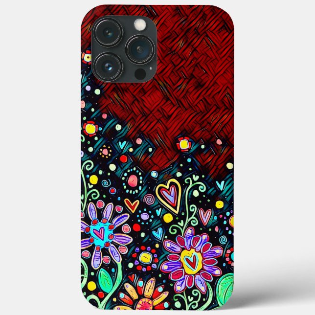 Abstrakte florale Modern Inspirivity iPhone Case (Rückseite)
