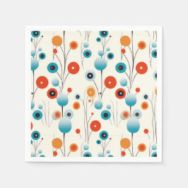 Abstrakte florale Moderne botanische Retro-Blume Serviette