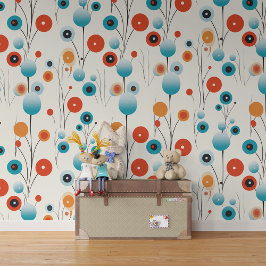 Abstrakte florale Moderne botanische Retro-Blume Tapete