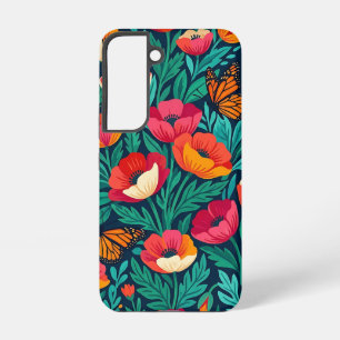 Abstrakte florale Mohnschmetterlinge Samsung-Hülle Samsung Galaxy Hülle