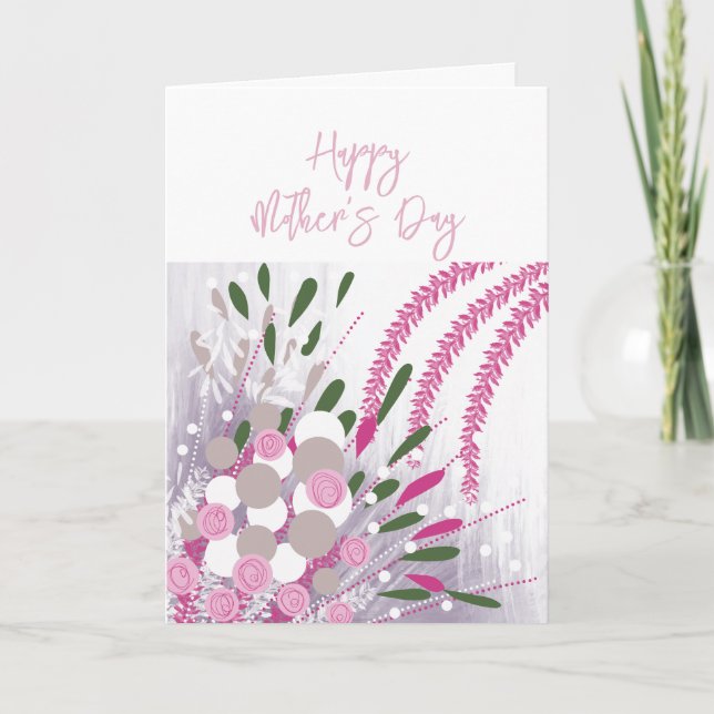 Abstrakte florale Muttertagskarte Dankeskarte (Vorderseite)