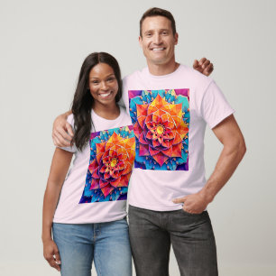 Abstrakte florale Prisma-Energie-Druckkunst T-Shirt