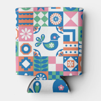 Abstrakte florale skandinavische Folklore-Karte Dosenkühler