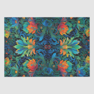 Abstrakte florale Swirl Tapestry kühl lebhaft farb Seidenpapier