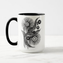 Abstrakte florale Tinte Löwenzahn Botanische Linie