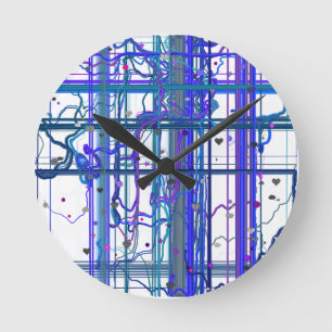 Abstrakte florale Wandmalereien Muster Wanduhr 