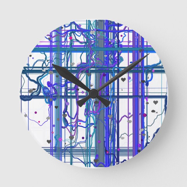 Abstrakte florale Wandmalereien Muster Wanduhr  (Vorderseite)