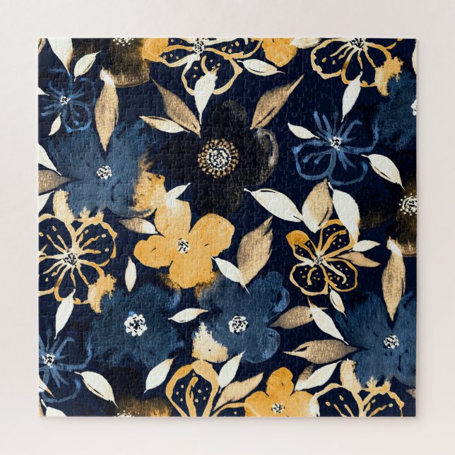 Abstrakte Florals: Farbwiederholtes Muster Puzzle (Vertikal)