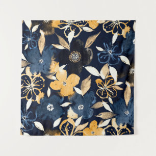 Abstrakte Florals: Farbwiederholtes Muster Wandteppich