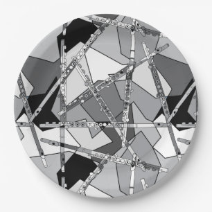 Abstrakte Flöten Pappteller